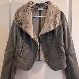 Giorgio Armani Women's Gray Faux Fur Lined Jacket